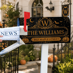 Personalised Pumpkin Bat Spider Web Magnetic Postbox Cover with Surname and Address Outdoor Decor Halloween Party Gift for Family Friends