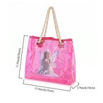 Sac fourre-tout transparent holographique personnalisé, multicolore, à paillettes, avec pierre de naissance et motif de fée, personnalisé au nom de la destinataire – Accessoires de voyage – Cadeau d'a