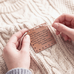 Personalized Handwriting Style Letter PU Leather Labels Tags with Text Sewing Birthday Gift for Knitting Lovers Crafters