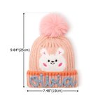 Personalised Cute Fantasy Unicorn Dinosaur Warm Soft Knit Pom Pom Beanie with Name Winter Birthday Gift for Kids