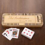 A Gift That Tells Your Family's Story - Personalized Engraved Text Cribbage Set for Game Lover