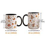 Gepersonaliseerde herfstmok met esdoornblad en pompoenmotief, 11 oz en 15 oz, van keramiek, met naam en tekst – dankdag- of verjaardagscadeau voor familie of vrienden