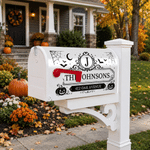 Personalised Pumpkin Bat Spider Web Magnetic Postbox Cover with Surname and Address Outdoor Decor Halloween Party Gift for Family Friends