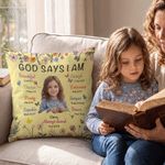 Personalised Bible Illustration Style Photo Soft Cushion Cover with Name Room Decor Christmas Birthday Anniversary Gift for Christians
