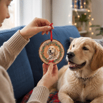 Adorno navideño de madera personalizado para el árbol de Navidad con foto de mascota, con nombre y año. Regalo de Navidad para los amantes de las mascotas.