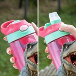 Botella de agua personalizada de 475 ml con nombre y foto y diseño de dinosaurio regalo de cumpleaños y vuelta al cole para niños y niñas