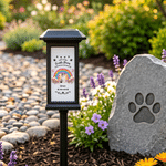 Personalised Rainbow Bridge Pet Photo Solar Garden Light with Name Text and Date Garden Decor Memorial Sympathy Gift for Pet Owner