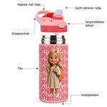 Gepersonaliseerde 3D-stijl fotowordcloud 355 ml geïsoleerde kinderwaterfles met naam - cadeau voor back to school of verjaardag voor jongens meisjes