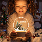 Personalised 3D-Style Artwork Woodland Animal LED Night Light with Name and Seven-Color Light Christmas Gift for Kids New Parents