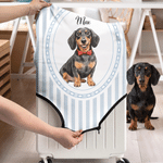 Personalized Watercolor Style Pet Photo Suitcase Cover with Name Fits 18-32 Inches Suitcase Travel Birthday Gift for Friends Besties