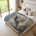 Personalised Oil Painting Style Pet Photo Soft Throw Blanket with Name Home Decor Birthday Gift for Pet Owner Lover