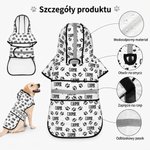 Personalizowana wodoodporna peleryna przeciwdeszczowa dla psa z imieniem i uroczym wzorem łapki na co dzień prezent urodzinowy dla miłośników psów