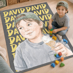 Gepersonaliseerde, zachte fotodeken met aquarelafbeelding en naam – woondecoratie, verjaardags- of kerstcadeau voor kinderen, familie of vrienden