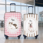 Personalized Watercolor Style Pet Photo Suitcase Cover with Name Fits 18-32 Inches Suitcase Travel Birthday Gift for Friends Besties