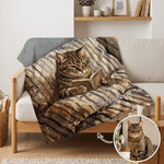 Personalised Oil Painting Style Pet Photo Soft Throw Blanket with Name Home Decor Birthday Gift for Pet Owner Lover