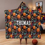 Manta con capucha personalizada para béisbol, baloncesto y soft, con nombre; decoración para el hogar; regalo para el día del partido y para los aficionados al deporte