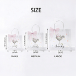 Personalised Cute Cartoon Pet Photo Pink Blue Ribbon Transparent Bag with Name Beach Party Travel Birthday Gift for Pet Owner Lover