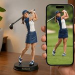 Gepersonaliseerd 3D-golffiguur van een foto met tekst - bureaudecoratie verjaardags- en teamcadeau voor golfliefhebbers