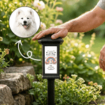 Personalised Rainbow Bridge Pet Photo Solar Garden Light with Name Text and Date Garden Decor Memorial Sympathy Gift for Pet Owner