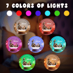 Personalised 3D-Style Artwork Woodland Animal LED Night Light with Name and Seven-Color Light Christmas Gift for Kids New Parents
