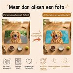Gepersonaliseerde voermat met huisdierfoto in olieverfstijl en naam woondecoratie verjaardagscadeau voor katten- honden- en huisdierliefhebbers