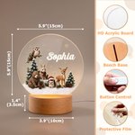 Personalised 3D-Style Artwork Woodland Animal LED Night Light with Name and Seven-Color Light Christmas Gift for Kids New Parents