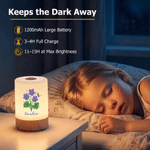 Personalised Birth Flower Dimmable Touch Control Rechargeable Night Light with Name Adjustable Colour Bedroom Decor Birthday Gift for Children