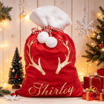 Personalized Name Velvet Santa Sack with Pom Pom Large Capacity Christmas Gift Bag Christmas Gift for Kids Family  Friends