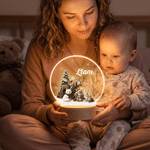 Personalised 3D-Style Artwork Woodland Animal LED Night Light with Name and Seven-Color Light Christmas Gift for Kids New Parents