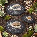 Personalised Angel Wings Pet Photo Garden Stone with Name and Year Memorial Sympathy Gift for Pet Owner Lover