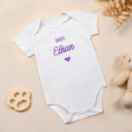 Personalized Multicolor Embroidered Heart Pattern 100% Cotton Baby Bodysuit with Name Birthday Baby Shower Gift for Newborns Parents