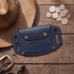Personalized Vintage PU Leather Belt Wallet Card Holder with Engraved Name Father's Day Birthday Gift for Men Husband Dad