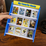 Personalised Miniature VHS Movie Display Shelf with Text and Movie Tape Christmas Movie Night Birthday Gift for Movie Lovers