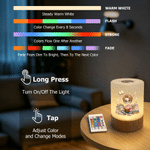 Personalised Retro Q-Version Character Dimmable Touch Control Night Light with Name and Photo Bedroom Decor Birthday Gift for Book Lovers