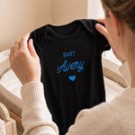 Personalized Multicolor Embroidered Heart Pattern 100% Cotton Baby Bodysuit with Name Birthday Baby Shower Gift for Newborns Parents