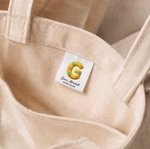 Initiales personnalisées et colorées, 100 % coton, lot de 50 étiquettes à coudre avec nom et texte, pour vêtements, article fait main, cadeau d'anniversaire pour les amateurs de loisirs créatifs