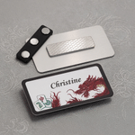 Personalised Multicolour Dragon Mahjong Design Magnetic Name Tag with Name Mahjong Night Group Club Gift for Mahjong Lovers Players