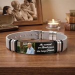 Personalised Sentimental Photo Adjustable Bracelet with Engraved Text Loss Memorial Sympathy Anniversary Gift for Family Friend