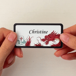 Personalised Multicolour Dragon Mahjong Design Magnetic Name Tag with Name Mahjong Night Group Club Gift for Mahjong Lovers Players
