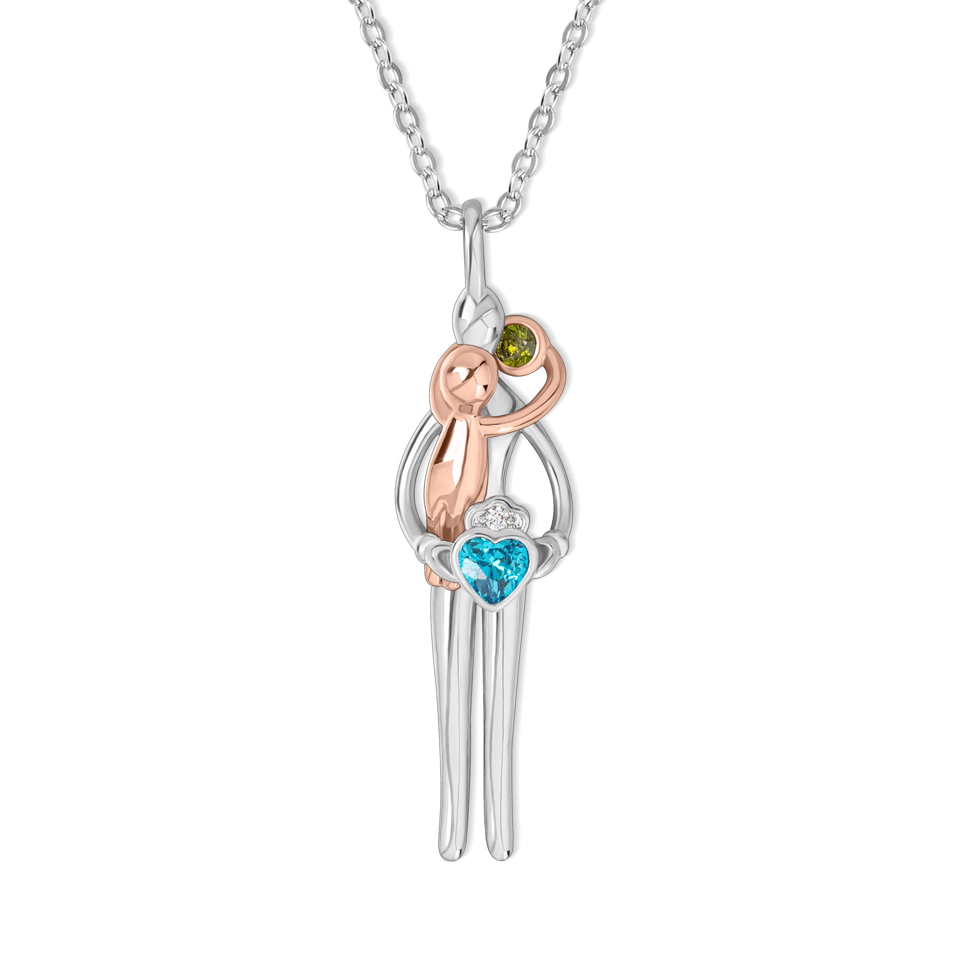 Platinum and Rose Gold pendant necklace