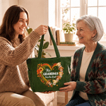 Personalised Cute Highland Cow Large Capacity Corduroy Tote Bag with 1-8 Names and Title Birthday Anniversary Gift for Mother Gran
