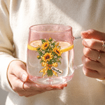 Personalised Gemstone Effect Birth Flower 3D Heart Ornament Glass Mug with Name Daily Use Birthday Gift for Woman Bride Bridesmaid