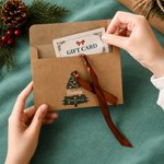 Personalised Snowman Santa Claus Christmas Tree 2 Pcs Money Envelope with Ribbon and Name Christmas Gift for Kids Friends
