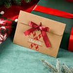Personalised Snowman Santa Claus Christmas Tree 2 Pcs Money Envelope with Ribbon and Name Christmas Gift for Kids Friends
