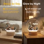 Personalised 3D-Style Artwork Woodland Animal LED Night Light with Name and Seven-Color Light Christmas Gift for Kids New Parents