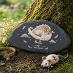 Personalised Angel Wings Pet Photo Garden Stone with Name and Year Memorial Sympathy Gift for Pet Owner Lover
