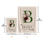 Personalized Flower Initial Garden Flag with Family Surname and Year Yard Porch Outdoor Decoration Housewarming Holiday Gift for Family Friends