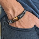Personalised Sentimental Photo Adjustable Bracelet with Engraved Text Loss Memorial Sympathy Anniversary Gift for Family Friend