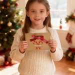 Personalised Snowman Santa Claus Christmas Tree 2 Pcs Money Envelope with Ribbon and Name Christmas Gift for Kids Friends