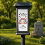 Personalised Rainbow Bridge Pet Photo Solar Garden Light with Name Text and Date Garden Decor Memorial Sympathy Gift for Pet Owner